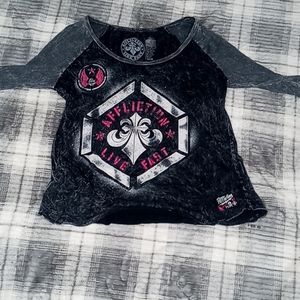 BlACK AND PINK AFFLICTION SHIRT